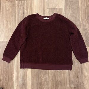 LOFT Rich Burgundy Crew Neck Sweater